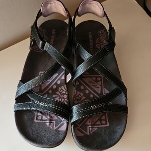 NEW MERRELL KEEPSAKE BLACK STRAP SANDALS sz 10